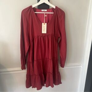 In Loom Womens Boho Dress Rust Size L NWT